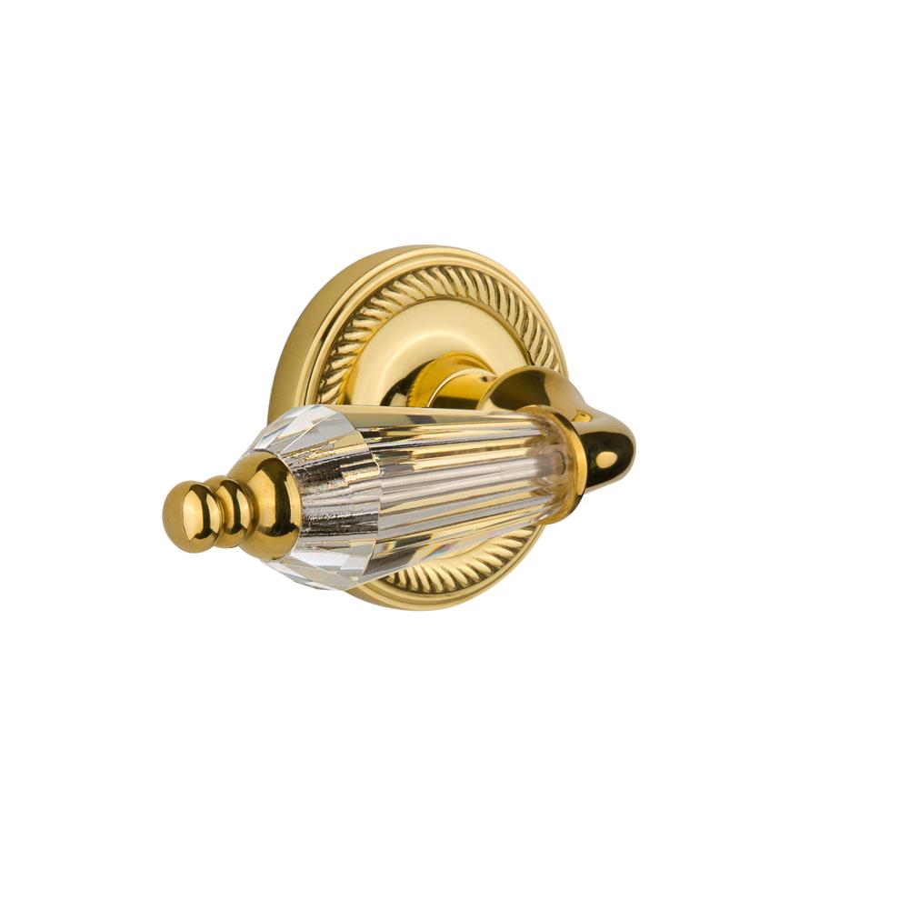 Nostalgic Warehouse ROPPRL Full Passage Set Without Keyhole Rope Rosette with Parlour Lever in Polished Brass